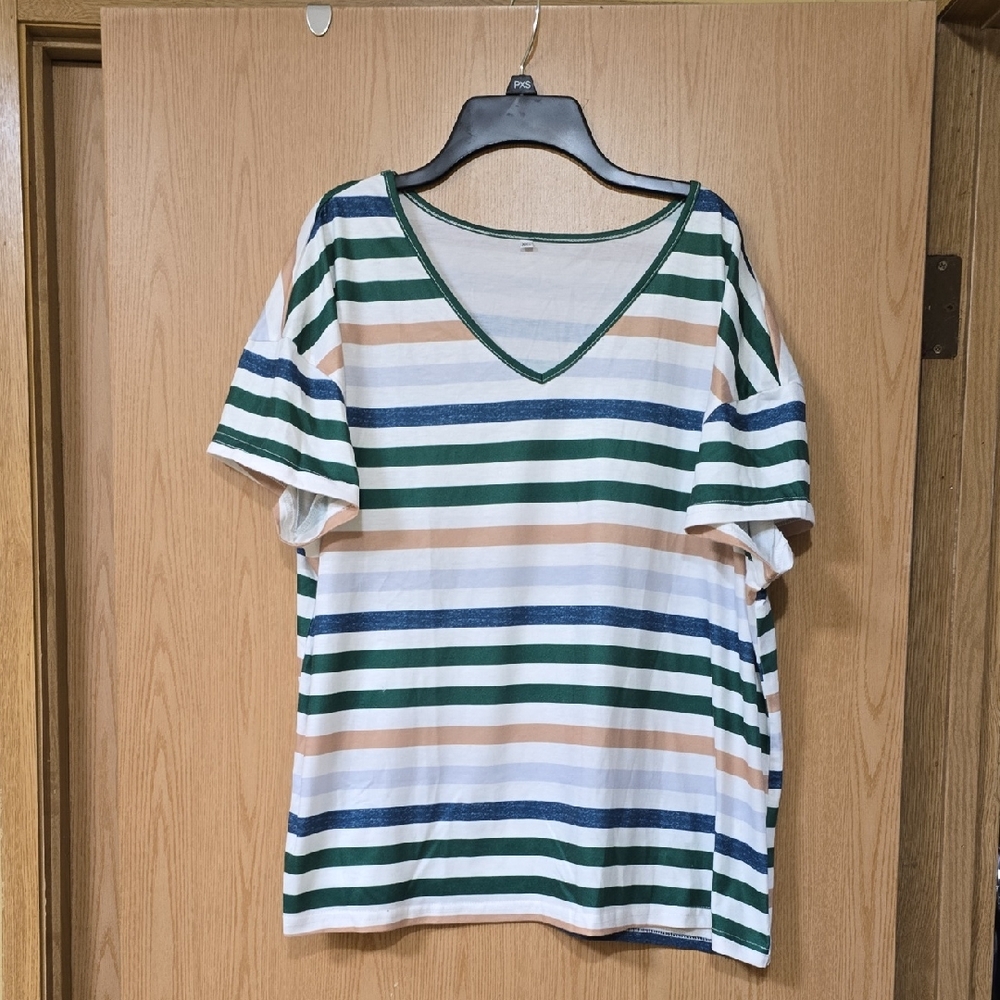 Striped V-Neck Women's Top
